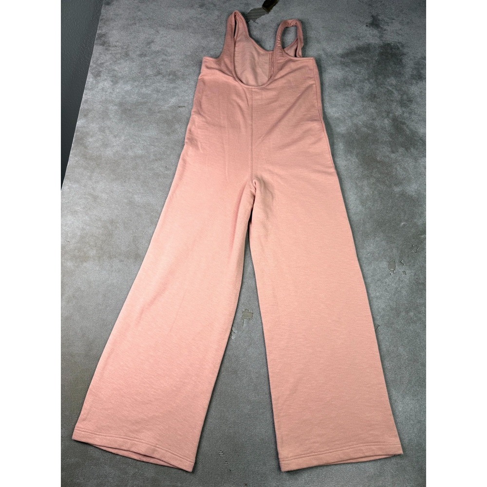 Old Navy Marled Fleece Lounge Jumpsuit Womens XS Pink Sleeveless Loose Wide Leg